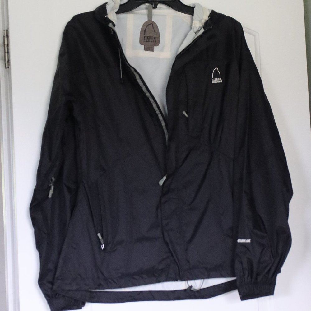 Sierra Designs hooded rain jacket hurricane Black Size Large